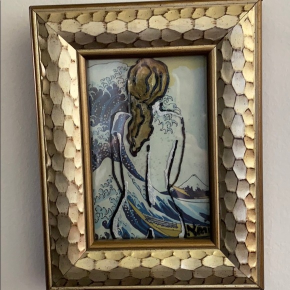 Hand Crafted | Wall Decor | Nude Bare Tsunami Painting Original By Noni